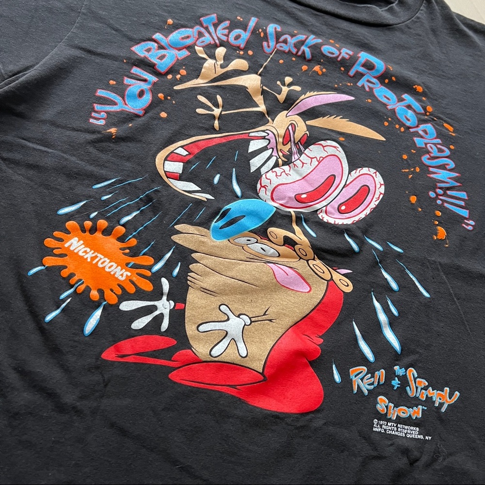 Authentic Vintage Ren & Stimpy YOU BLOATED SACK OF PROTOPLASM T-Shirt Sz XL - Picture 5 of 7